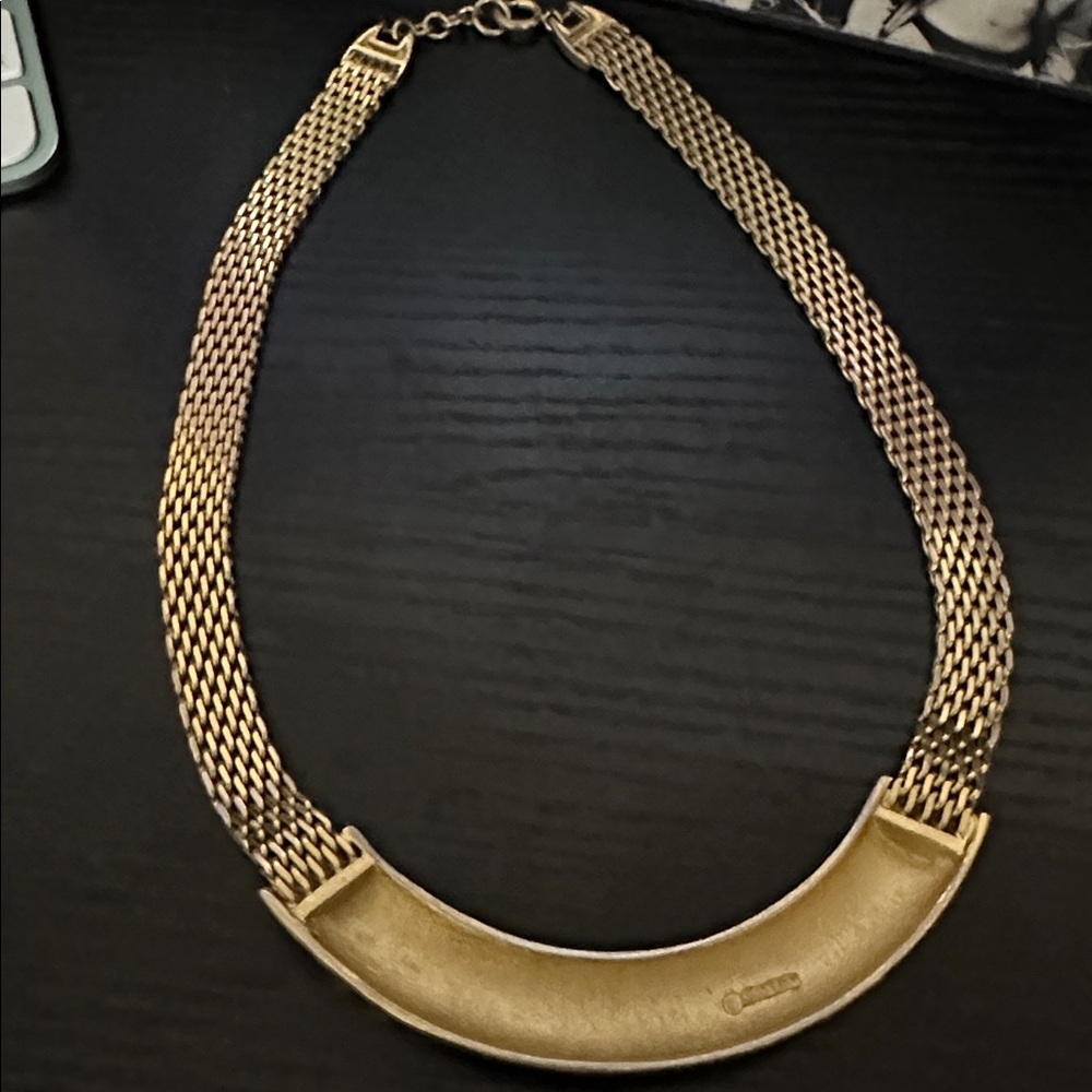 Nina Ricci Gold and Black Statement Necklace PRE-OWNED. - Picture 2 of 5